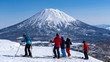 Group Ski Activity at Niseko winter Yotei mountain background