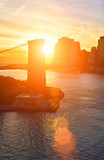 Fototapeta  - Sunset over a Manhattan.