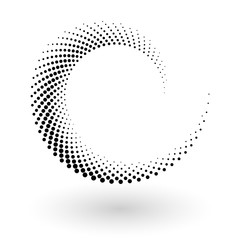 Leinwandbilder - Abstract dotted vector background. Halftone effect. Spiral dotted background or icon