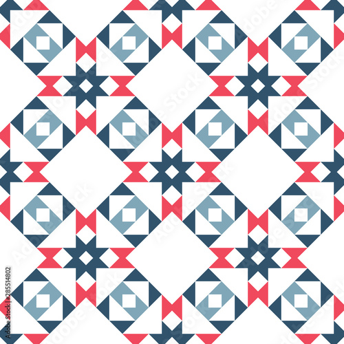 Abstract triangles seamless pattern. Simple geometric shapes in ethnic style.