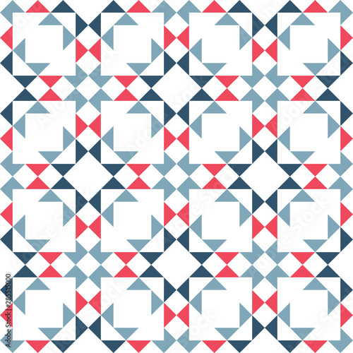 Abstract triangles seamless pattern. Simple geometric shapes in ethnic style.