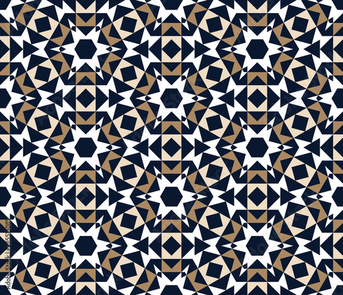 Abstract triangles seamless pattern. Simple geometric shapes in ethnic style.