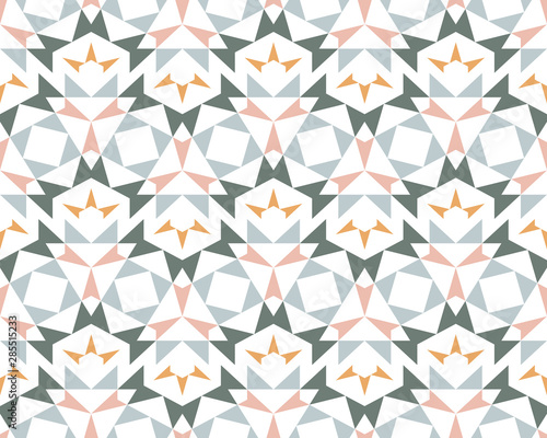 Abstract triangles seamless pattern. Simple geometric shapes in ethnic style.