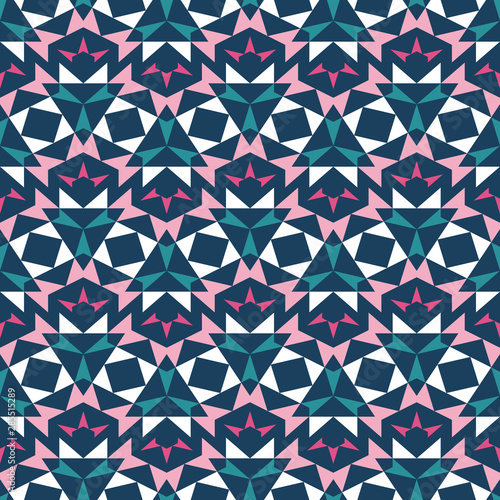 Abstract triangles seamless pattern. Simple geometric shapes in ethnic style.