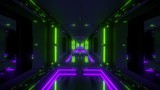 Fototapeta Przestrzenne - futuristic sci-fi temple tunnel with nice reflection background 3d rendering