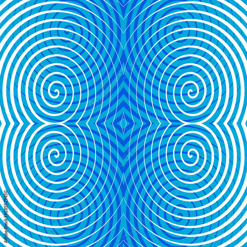 Abstract hypnotic pattern from stripes. Waves and swirls of geometric shapes.