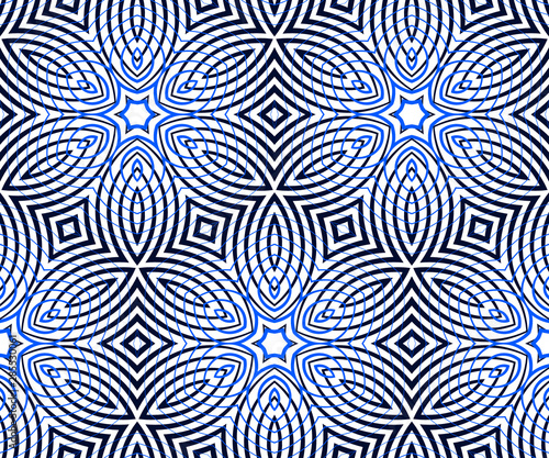 Abstract hypnotic pattern from stripes. Waves and swirls of geometric shapes.