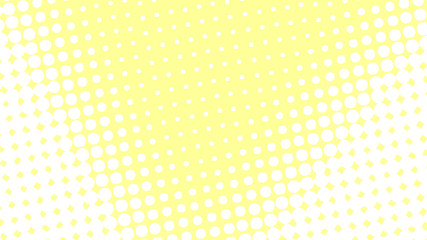 Poster - Pale yellow retro comic pop art background with haftone dots design. Vector clear template for banner or comic book design, etc