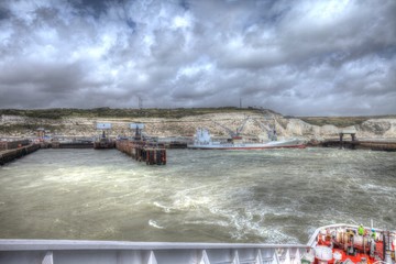 Wall Mural - Stormy weather in Dover. Great Britain.