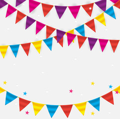 Wall Mural - Party Background with Flags Vector Illustration