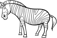 Zebra Cartoon Character Coloring Page