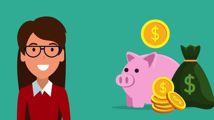 Sticker - finances and economy online with piggy