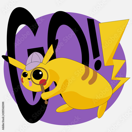 Pikachu Pokemon logo for t-shirt or sticker design Canvas Print