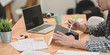 © bongkarn - Cropped view of young designer planing his project