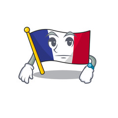 Poster - Waiting french flag folded in cartoon drawer