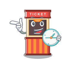 Sticker - With clock ticket booth in the cartoon shape