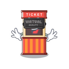 Sticker - Virtual reality ticket booth isolated with the cartoon