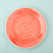 © lisssbetha - Salmon color plate on the light blue background