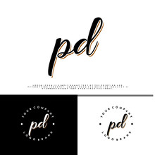 P D PD Initial Name Vintage Logo Vector