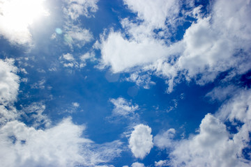 Wall Mural - blue sky and beautiful fluffy cloud. best summer sky photo background.