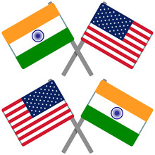 インドとアメリカの旗