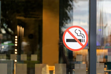 No Smoking Sticker On The Door