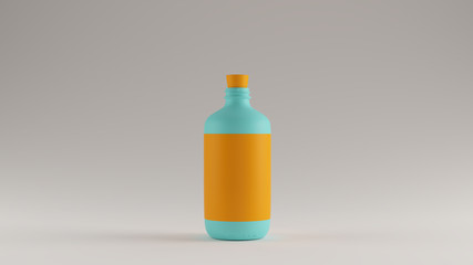 Wall Mural - Gulf Blue Turquoise and Orange Glass Bottle with a Cork Stop 3d 