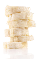 Poster - sliced bananas on a white background