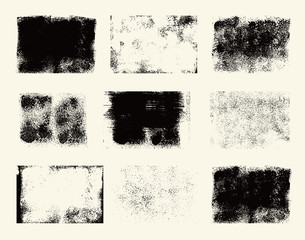 Wall Mural - Set of monochrome abstract vector grunge textures.