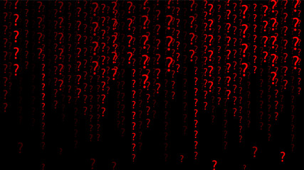 Red matrix. Computer code. Vector illustration. Technology background with flow of question mark.