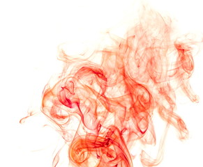 Red smoke on white background