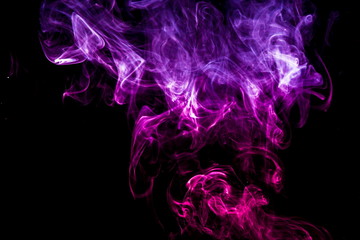 Colored smoke on black background