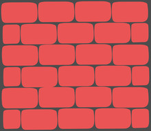 Brick Wall. Brickwork Of Red Bricks. Texture. Vector Illustration.