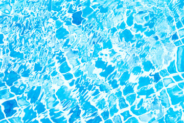 waving blue water surface. blue clear fresh water in jacuzzi.