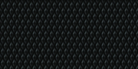 Canvas Print - Dark black Geometrical rhombus seamless pattern background