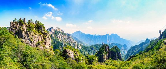 Wall Mural - landscape of mount huangshan (yellow mountains). unesco world heritage site. located in huangshan, a