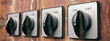 © Rawf8 - Start stop switch panel on vintage wall background. 3d illustration