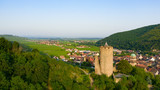 Fototapeta Na sufit - La ville de Kaysersberg et le Château du Schlossberg
