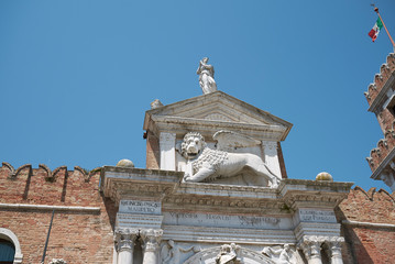 Poster - Venice, Italy - July 02, 2019 :  View of Arsenale di venezia (Porta Di Terra)