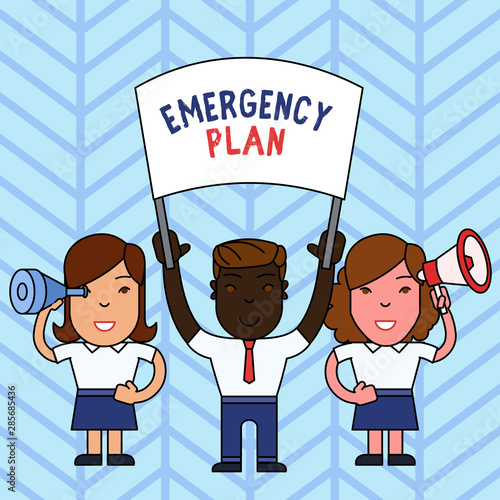Writing Note Showing Emergency Plan Business Concept For