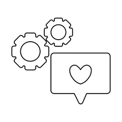 Poster - speech bubble with heart and gears