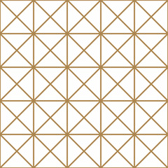  Seamless geometric pattern in golden and white.Japanese style Kumiko.