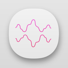 Canvas Print - Abstract fluid waveforms app icon. UI/UX user interface. Music rhythm, digital soundwave, frequency curves. Asymmetrical wavy lines. Web or mobile applications. Vector isolated illustration