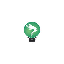 Eagle Light Bulb Logo Design. Creative Idea Concept Design.
