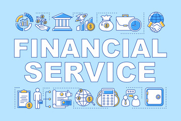 Wall Mural - financial service word concepts banner. savings and investments. money management. presentation, web