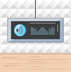 Wall Mural - audio player display with sound graohic