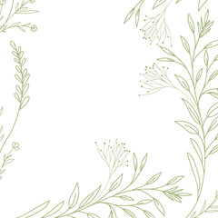 Poster - pattern plants and herbs isolated icon