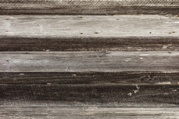 Close-up of wall made of wooden planks. Old dark brown wooden wall background texture.