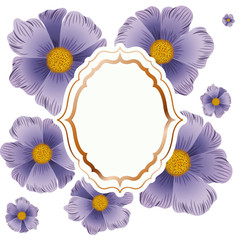 Poster - frame with flowers isolated icon