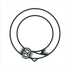Wall Mural - engraving style of circle belt logo.